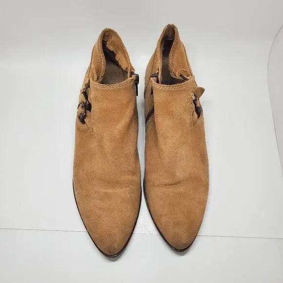 Frye Women's Ray Brown Suede Ankle Triple Buckle Booties 8M - Picture 3 of 12